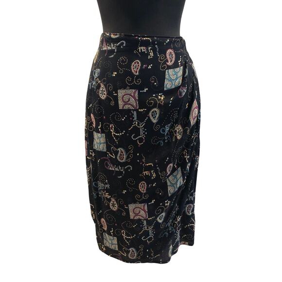 Carole Little Vintage Woman's Two Piece Top Skirt Set Size 6 Paisley Abstract - Picture 7 of 9